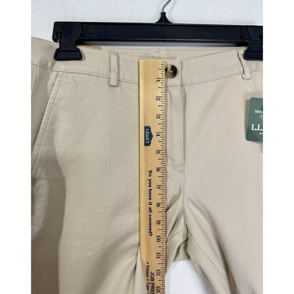 LL Bean Bayside Favorite Fit Pants Womens 4 Khaki Beige Wrinkle Resistant NEW - Picture 11 of 12